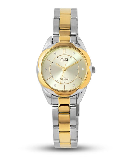 Reloj Q&Q Mujer Plateado y Dorado Q19C502Y