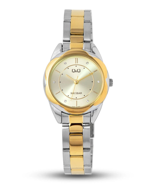 Reloj Q&Q Mujer Plateado y Dorado Q19C502Y